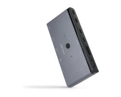 10.12.0003 - Conmutador Nanocable KVM 3xUSB-A 2xUSB-C 1xDP 1xHDMI 8K UHD/60Hz Gris (10.12.0003)