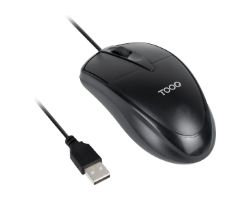 QM-1001-B - Rat�n TooQ Ambidextro �ptico USB-A 1000dpi Cable 1.3m Negro (TQM-1001-B)