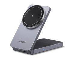 45056 - Cargador Ugreen W528 Inal�mbrico para Auriculares/Smartphone Gris (45056)