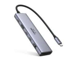 45521 - Hub Ugreen Revodok USB-C a 1xUSB-A 3.0/2xUSB-C 3.0/1xUSB-C 100W/1xHDMI 4K 60Hz/SD Gris (45521)