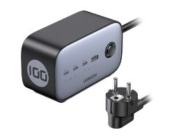 60113 - Cargador Ugreen Nexode DigiNest GaN 65W 2xUSB-A 2xUSB-C Cable 1.8m Gris/Negro (60113)