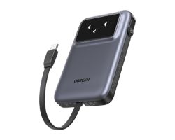 35603B - Bater�a externa Ugreen Robot 10000mAh QC 30W Pantalla TFT USB-C Gris (35603B)