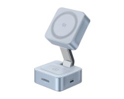 55960B - Cargador Ugreen MagFlow Qi2 Inal�mbrico 25W Azul (55960B)