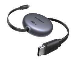 65905 - Cable Retr�ctil Ugreen USB-C a USB-C PD 100W 1m Gris (65905)