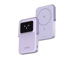 35606 - PowerBank Ugreen 5000mAh 20W Pantalla TFT Inal�mbrico USB-C P�rpura (35606)