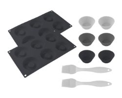 A01_EU01_102105 - Pack de Accesorios CECOTEC Cecofry SweetBake XL Moldes para Magdalenas Pinceles de Silicona Compatibles con Freidoras de Aire (A01_EU01_102105)