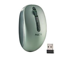 FOGDUALGREEN - Rat�n NGS Ergon�mico Fog Dual Ambidextro RF Wireless Bluetooth 5.2 1600dpi 5 Botones Verde (FOGDUALGREEN)