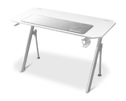 DRDZ175WH - Mesa Gaming Drift 120x75x60cm Alfombrilla XXl Soporte para Auriculares/Bebidas Blanca (DRDZ175WH)