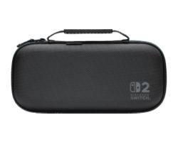 NSCS0552 - Funda protectora PowerA Protection Case para Nintendo Switch 2 Carcasa rigida Soporte de juego integrado Guardado para 9 tarjetas de juego y tarjetas microSD Bolsillo de malla Interior de felpa suave Asa de transporte Negro(NSCS0552)