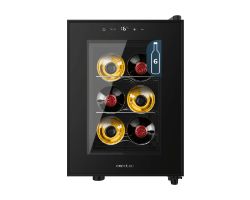 A01_EU01_109603 - Vinoteca CECOTEC Bolero GrandSommelier 600 CoolCrystal 6 Botellas Temperatura 8-18�C Control T�ctil Luz LED Interior Negra (A01_EU01_109603)