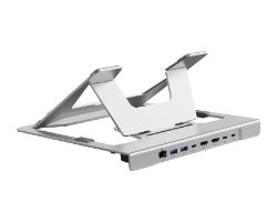 DONN35S - Docking Station USB-C con Soporte para port�til Conceptronic DONN35S HDMI 4K USB-A 3.0 RJ45 Power Delivery 100W Gris (DONN35S)