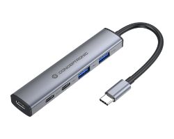 HUBBIES22G - Hub USB-C Conceptronic con 5 puertos: 2xUSB-A 3xUSB-C USB 3.2 Gen1 Power Delivery de hasta 100W Gris. (HUBBIES22G)