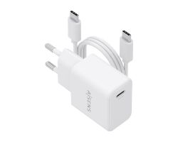 ASCH-20W1P081-W - Cargador de Pared AISENS GaN 20W PD 3.0 QC 4.0 1xUSB-C Cable 1m Blanco (ASCH-20W1P081-W)
