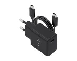 ASCH-20W1P082-BK - Cargador de Pared AISENS GaN 20W PD 3.0 QC 4.0 1xUSB-C Cable 1m Negro (ASCH-20W1P082-BK)