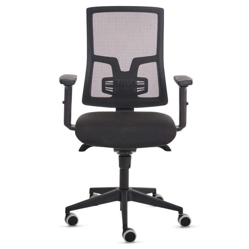 100146196 - Silla FELLOWES ERGON�MICA ELEGANZA. Respaldo reclinable. Tapizado con malla transpirable. 5 posiciones. Reposabrazos acolchados en 2D. Ajuste de altura del asiento mediante elevaci�n a gas. Negro (100146196)