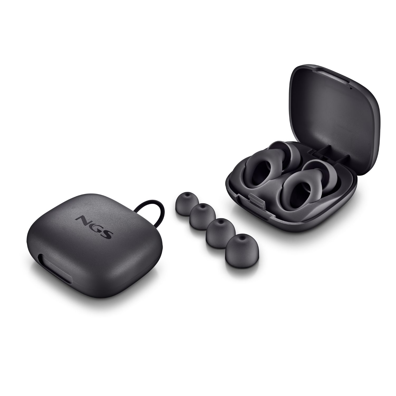 NOONBLACK - Tapones de o�do NGS Intraurales Silicona Reutilizables Estuche de Viaje Negros (NOONBLACK)