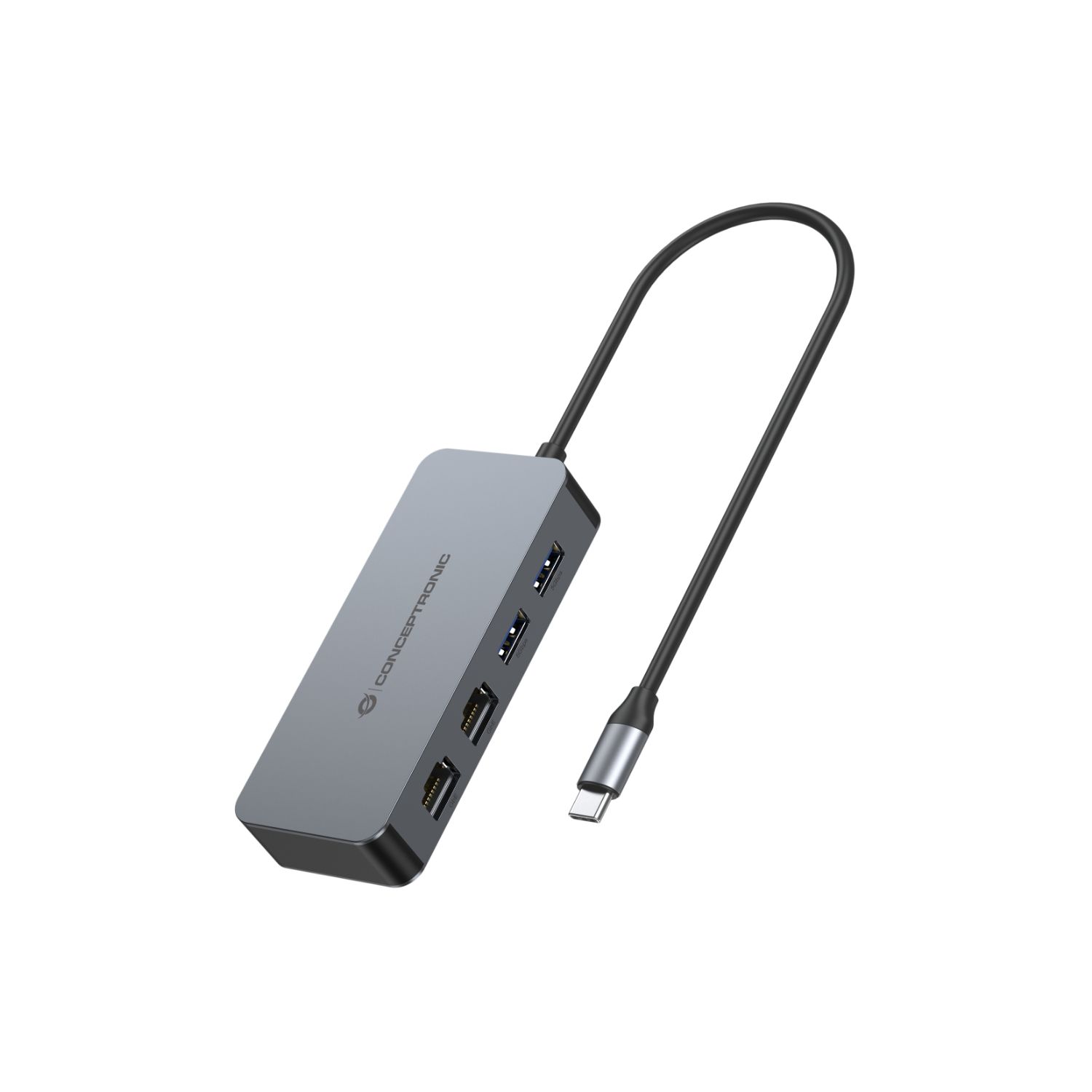 ABBY24G - Adaptador USB CONCEPTRONIC USB-A a 2xRJ45 Ethernet LAN GbE Cable 0.3m Gris (ABBY24G)