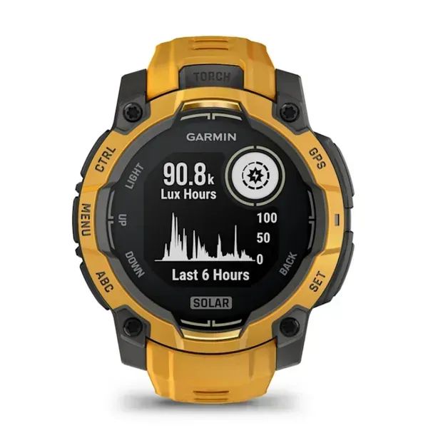 010-02934-02 - Smartwatch Garmin Instinct 3 Solar Digital T�ctil Color 1.2? 45mm LED Micr�fono/Altavoces Integrados Multideporte WiFi Bluetooth GPS ANT+ Cuerpo Amarillo/Gris Correa Amarilla (010-02934-02)