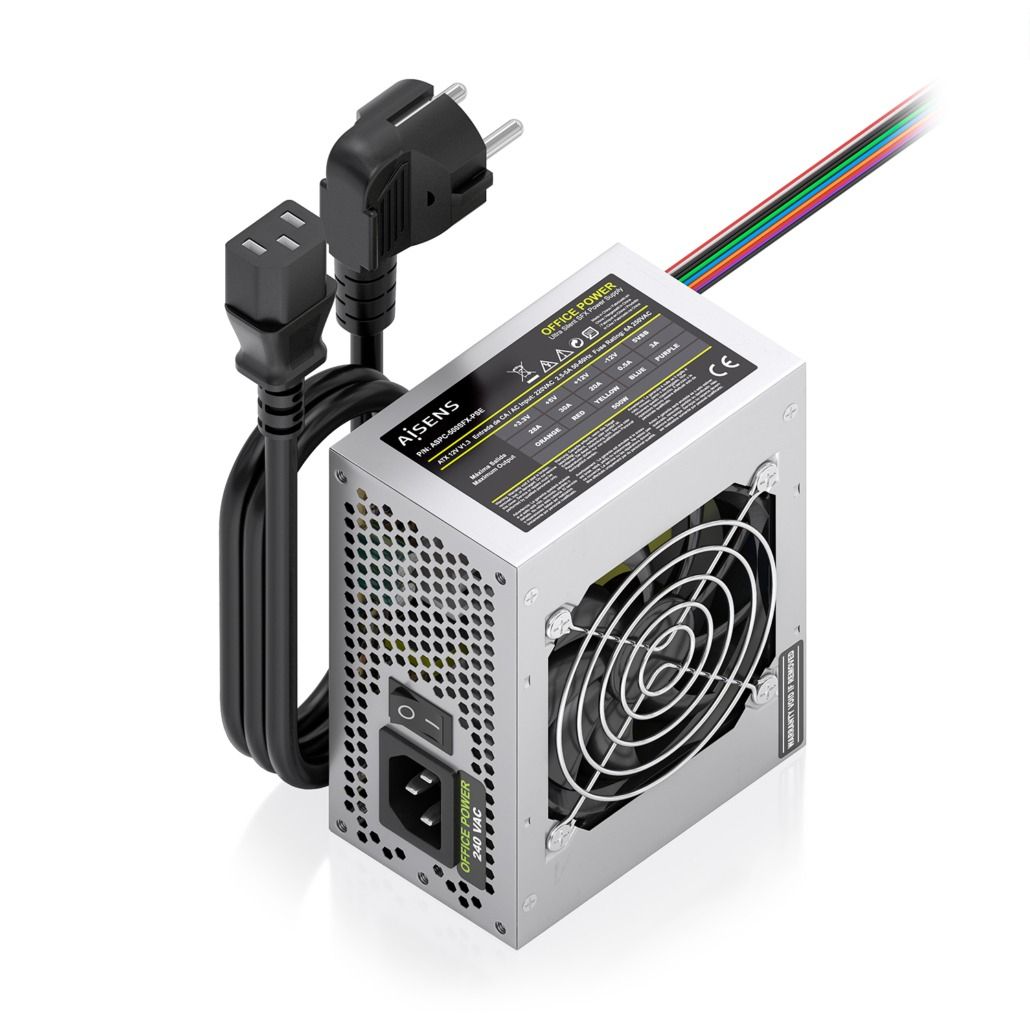 ASPC-500SFX-PSE - Fuente AISENS SFX 500W 8cm 20+4 pin ATX Plata (ASPC-500SFX-PSE)
