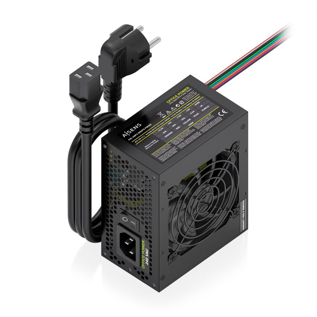 ASPC-500SFX-PSEBK - Fuente AISENS SFX 500W 8cm 20+4 pin ATX Cable OEM Negra (ASPC-500SFX-PSEBK)