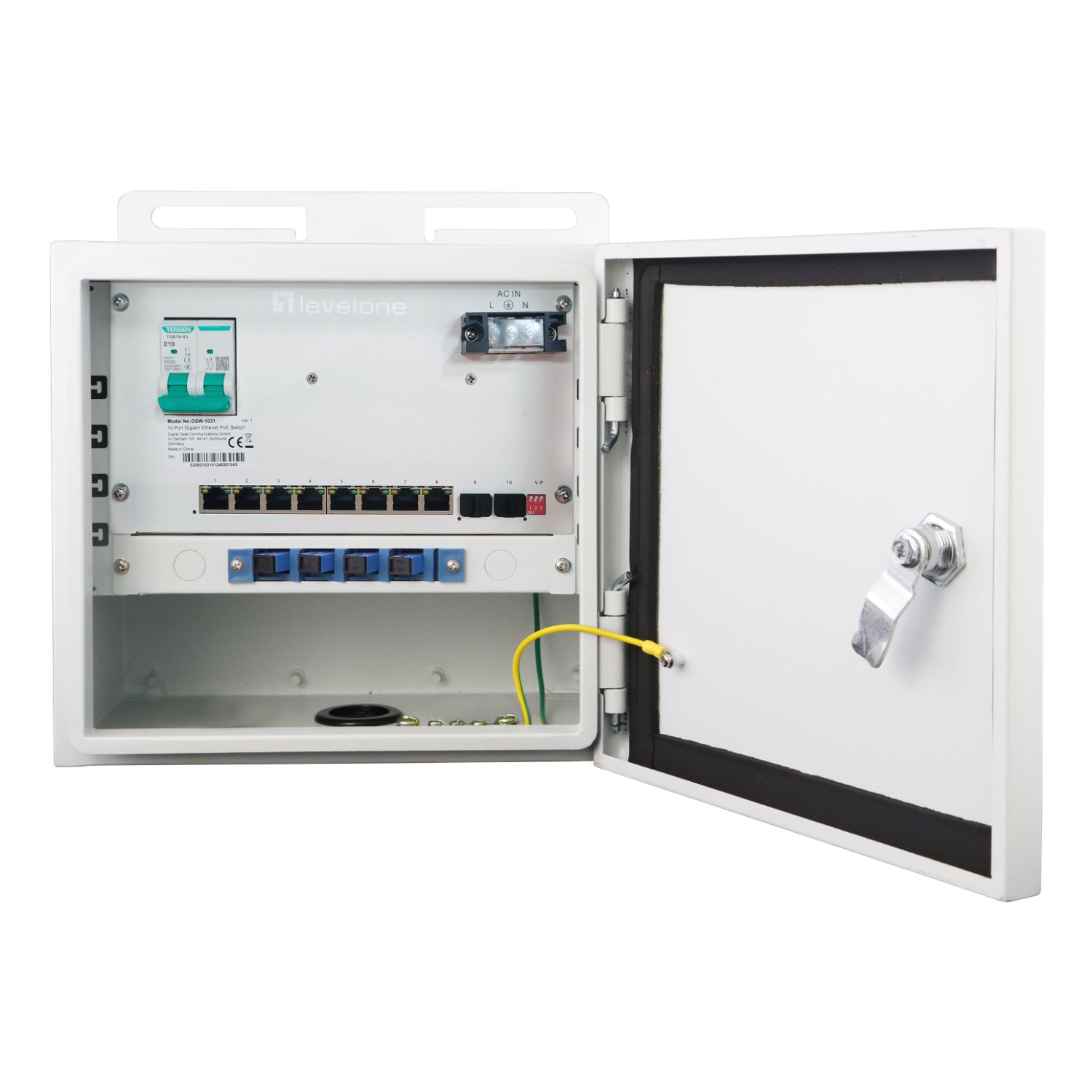 OSW-1031 - Switch LevelOne 8xRJ45 2xSFP+ Ethernet 2.5 GbE PoE IP55 Negro (OSW-1031)