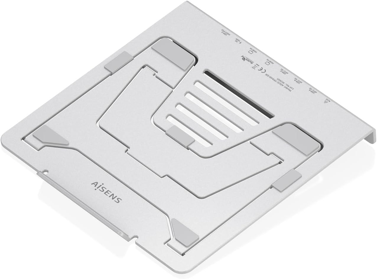 ASUC-7P046-GR - Soporte de Sobremesa AISENS Ajustable para Port�til/Tablet USB-C Docking 7en1 M�x. 3Kg Gris (ASUC-7P046-GR)