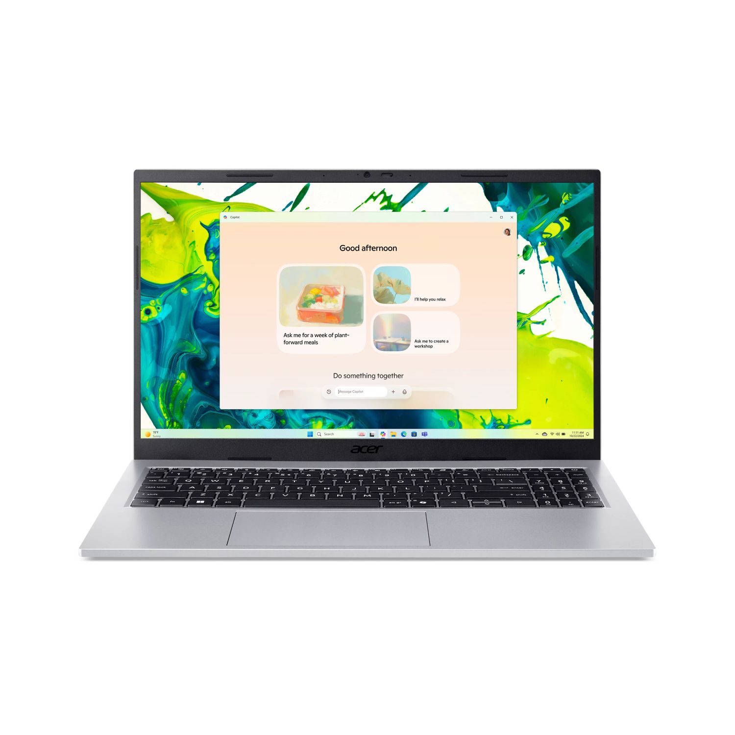 NX.JTREB.00J - Port�til Acer Aspire Go 15 AG15-72P-59YF Intel Core 5 120U 8Gb 512Gb SSD C�mara Frontal FHD 3xUSB-A 3.0 1xUSB-C 3.1 1xHDMI 2.1 1xRJ45 WiFi 6 Bluetooth 5.1 Ethernet LAN GbE 15.6? LED IPS FHD Copilot+ PC W11H Plata Pura (NX.JTREB.00J)