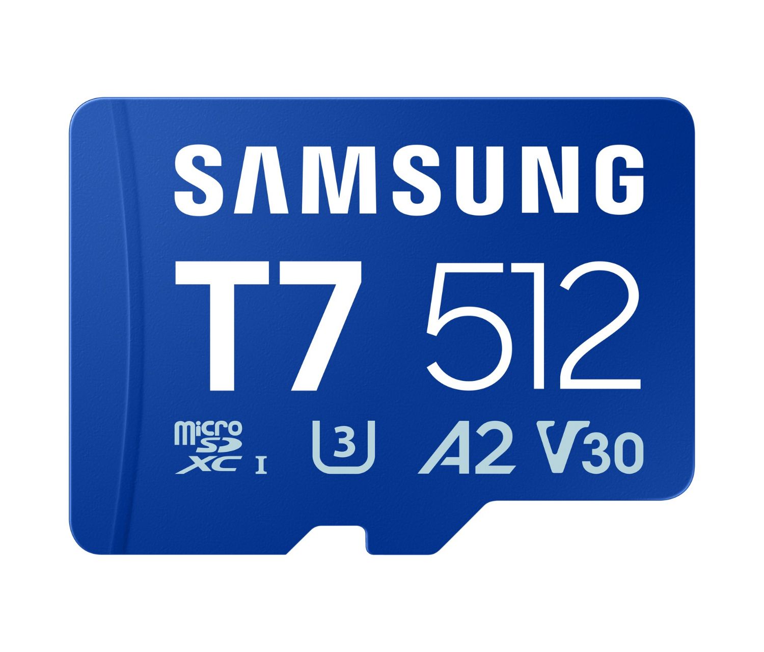 MB-MB512T/WW - Tarjeta Memoria Samsung Micro SDXC T7 512Gb UHS-I Class 3 (U3) V30 Lectura 170 Mb/s Azul (MB-MB512T/WW)