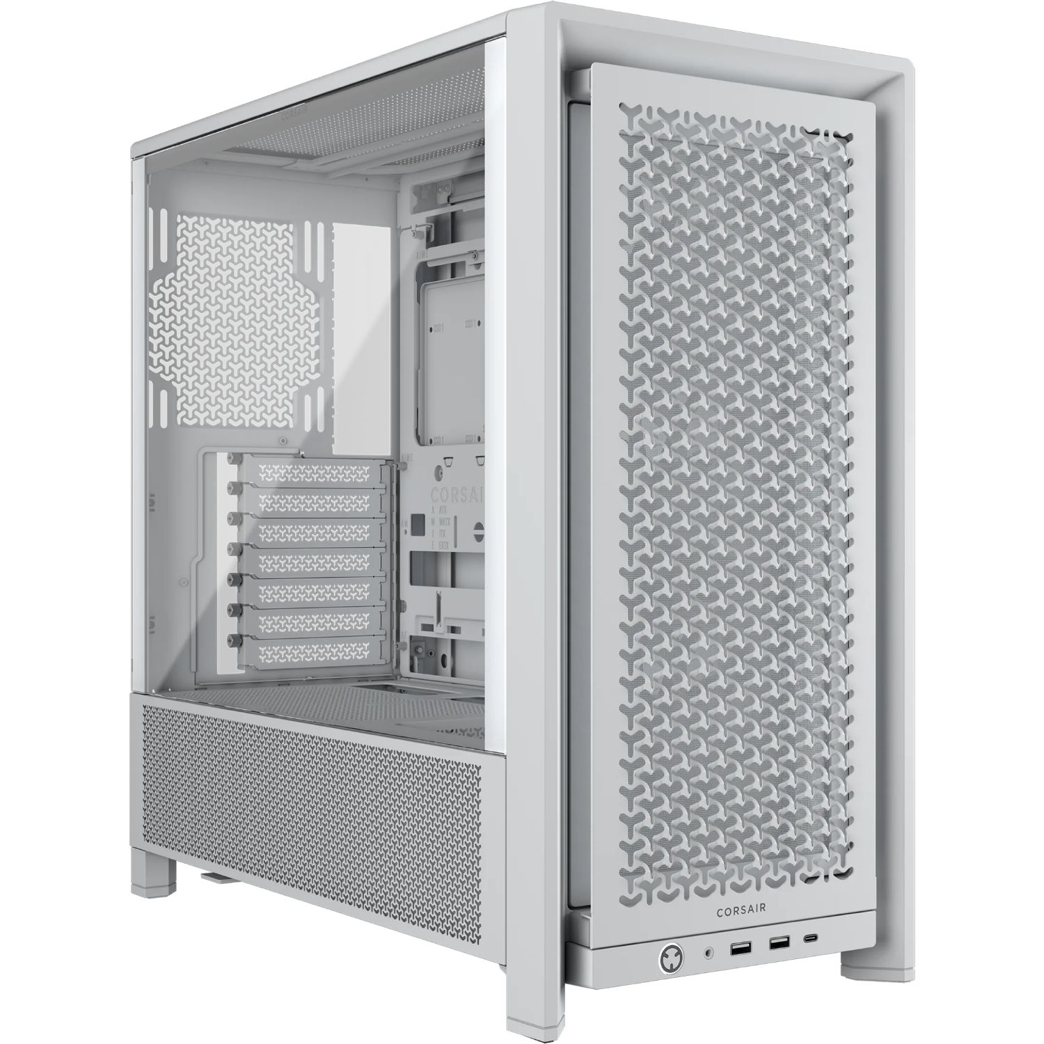 CC-9011313-WW - Caja Gaming Corsair Frame 4000D RS. Midi Towe. Panel Lateral de Cristal Templado 1xUSB-A 3.2 1xUSB-C 3.2 Blanco (CC-9011312-WW)