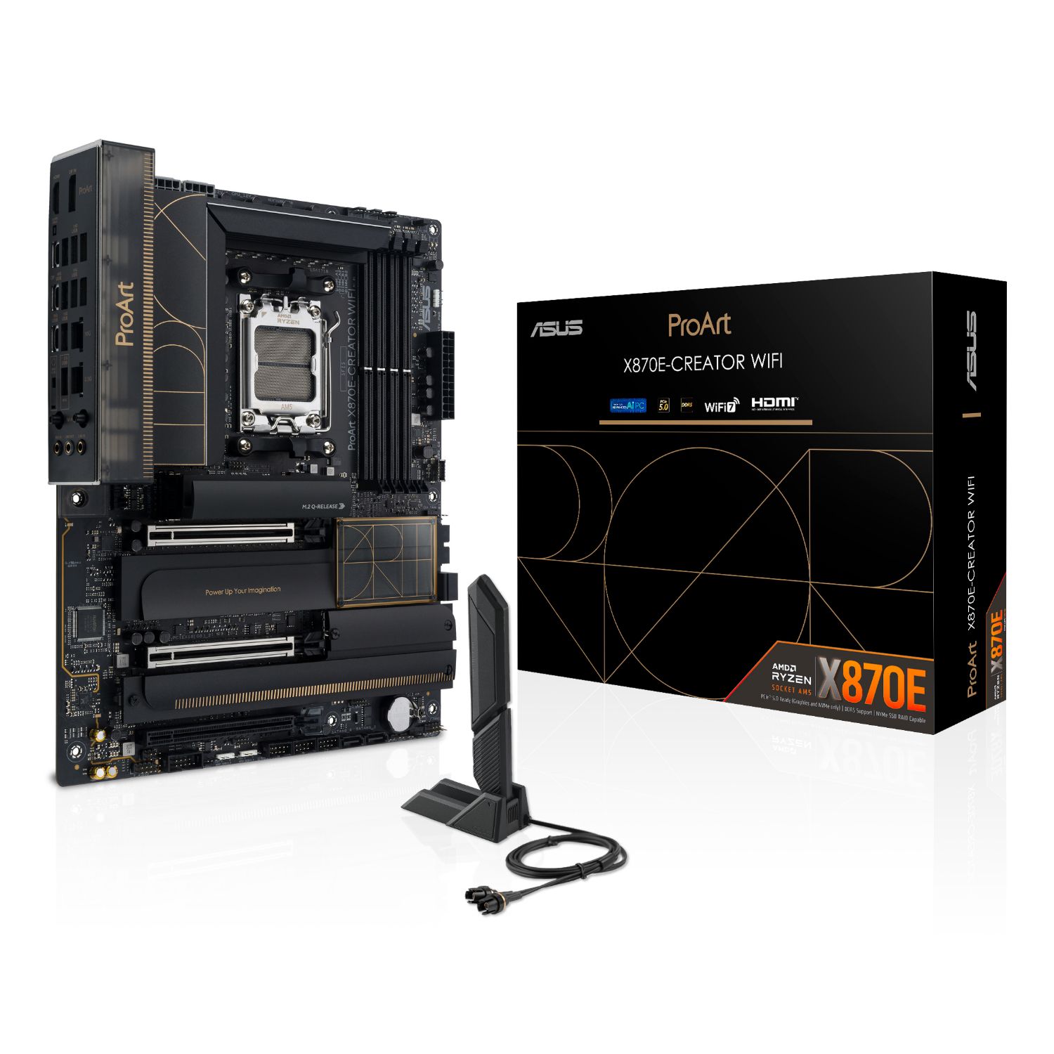 90MB1IG0-M0EAY0 - Placa base ASUS ProArt X870E-Creator WiFi 4DDR5 HDMI 2.1 x2USB4 Tipo-C ATX. Compatible con los procesadores AMD Ryzen para socket AM5(90MB1IG0-M0EAY0)