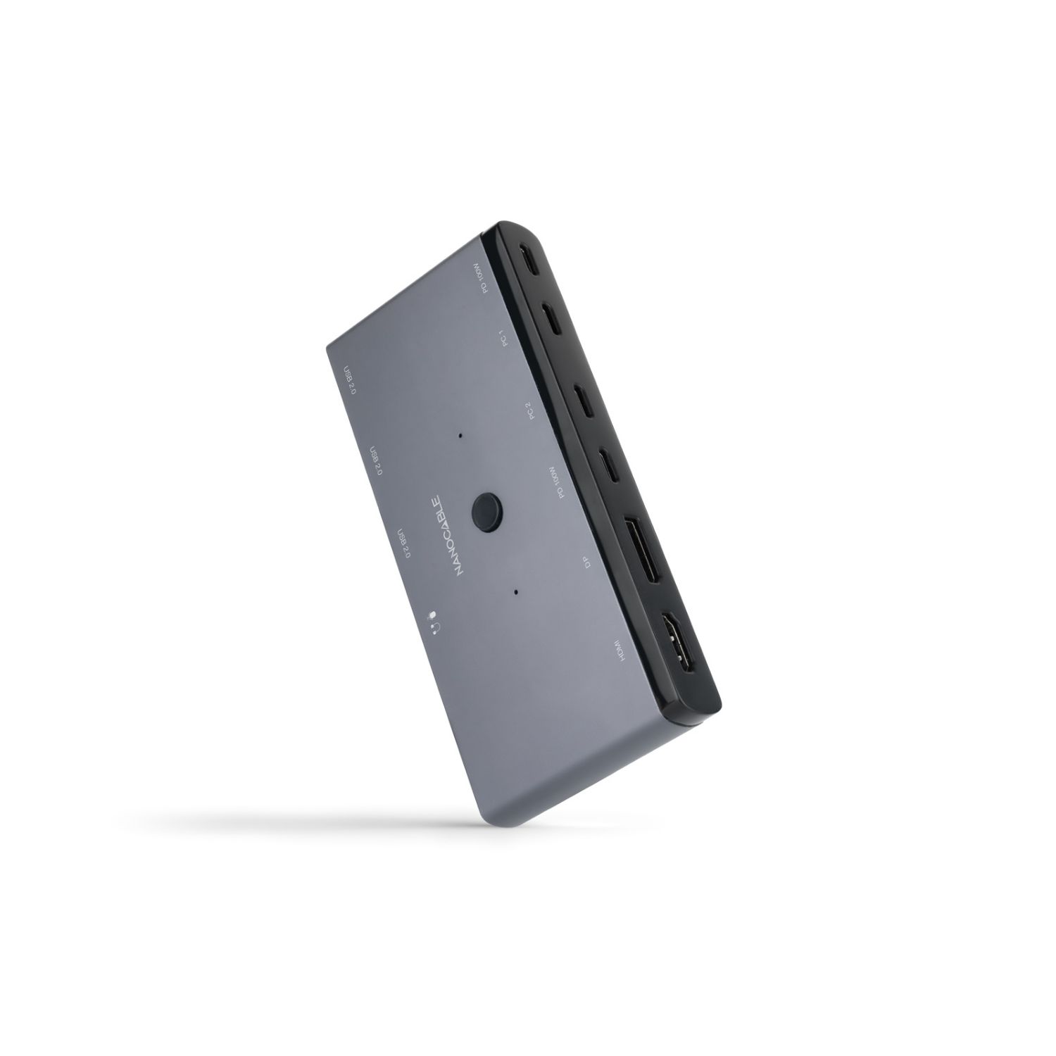 10.12.0003 - Conmutador Nanocable KVM 3xUSB-A 2xUSB-C 1xDP 1xHDMI 8K UHD/60Hz Gris (10.12.0003)