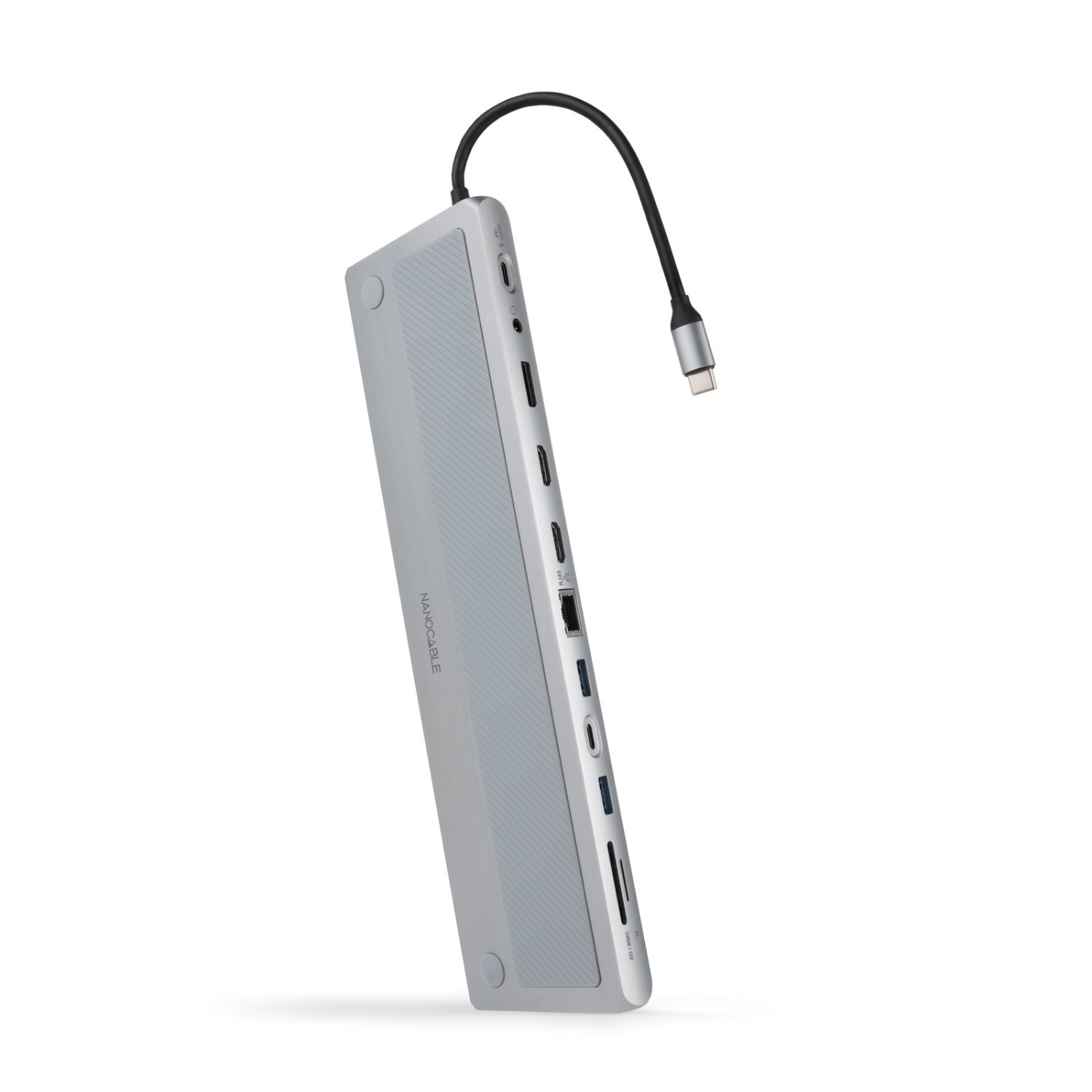 10.16.1012 - Hub Conversor Nanocable USB-C 3.0 a 3xUSB-A 3.0/1xUSB-C/1xUSB-C 3.0 PD 100W/1xDP 4K/2xHDMI 4K/1xRJ45 Ethernet GbE Gris (10.16.1012)