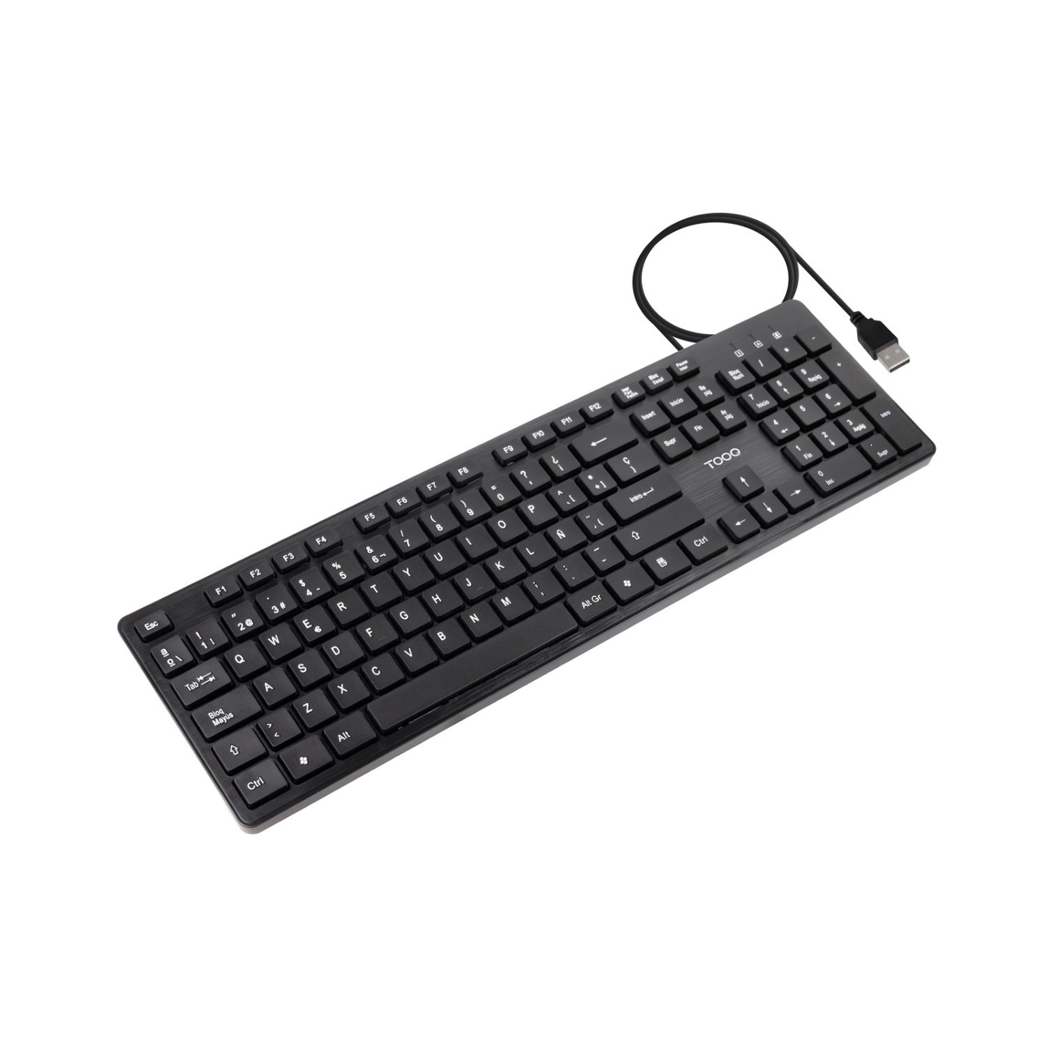 TQK-2003-B - Teclado TooQ 105 Teclas USB Cable 1.35m Negro (TQK-2003-B)