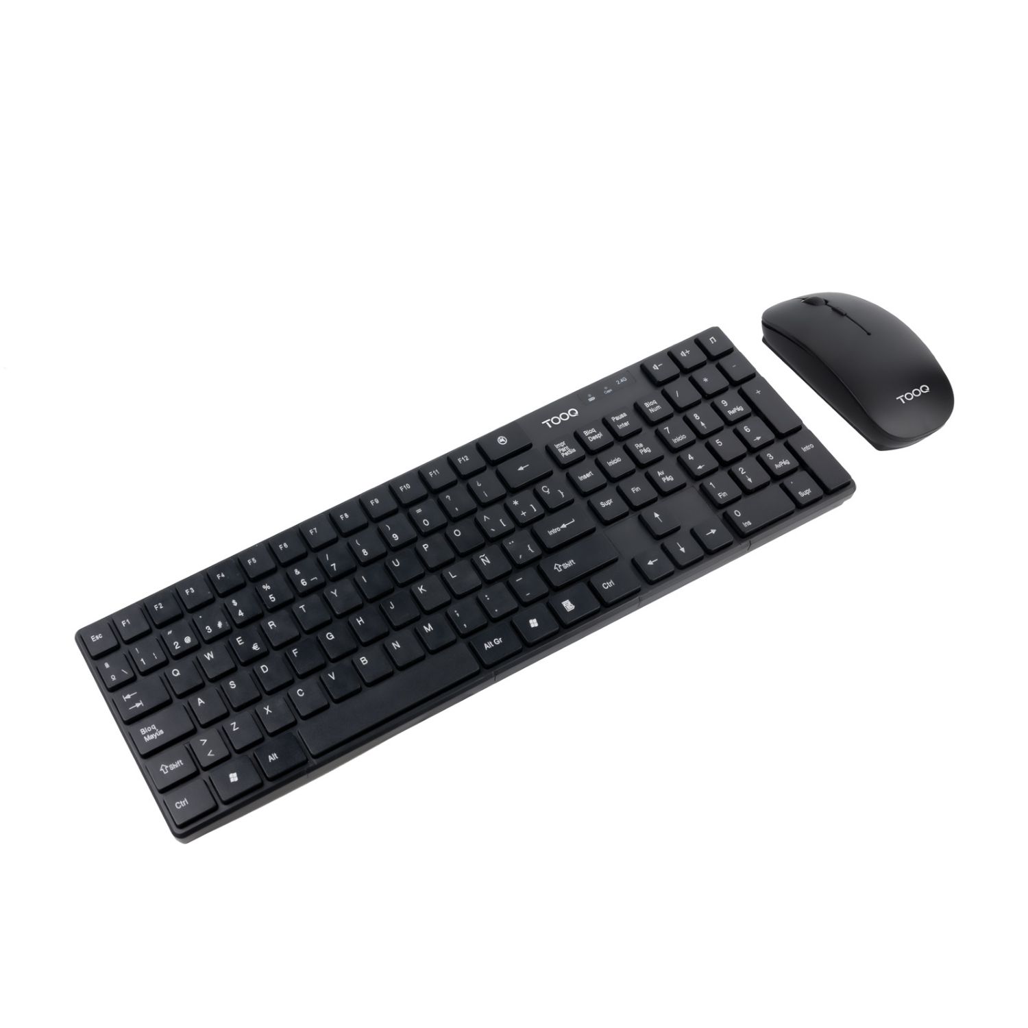TQKMW-3102-B - Kit Teclado + Rat�n TooQ Slim 105 Teclas RF Wireless �ptico 1600dpi 4 Botones Negro (TQKMW-3102-B)