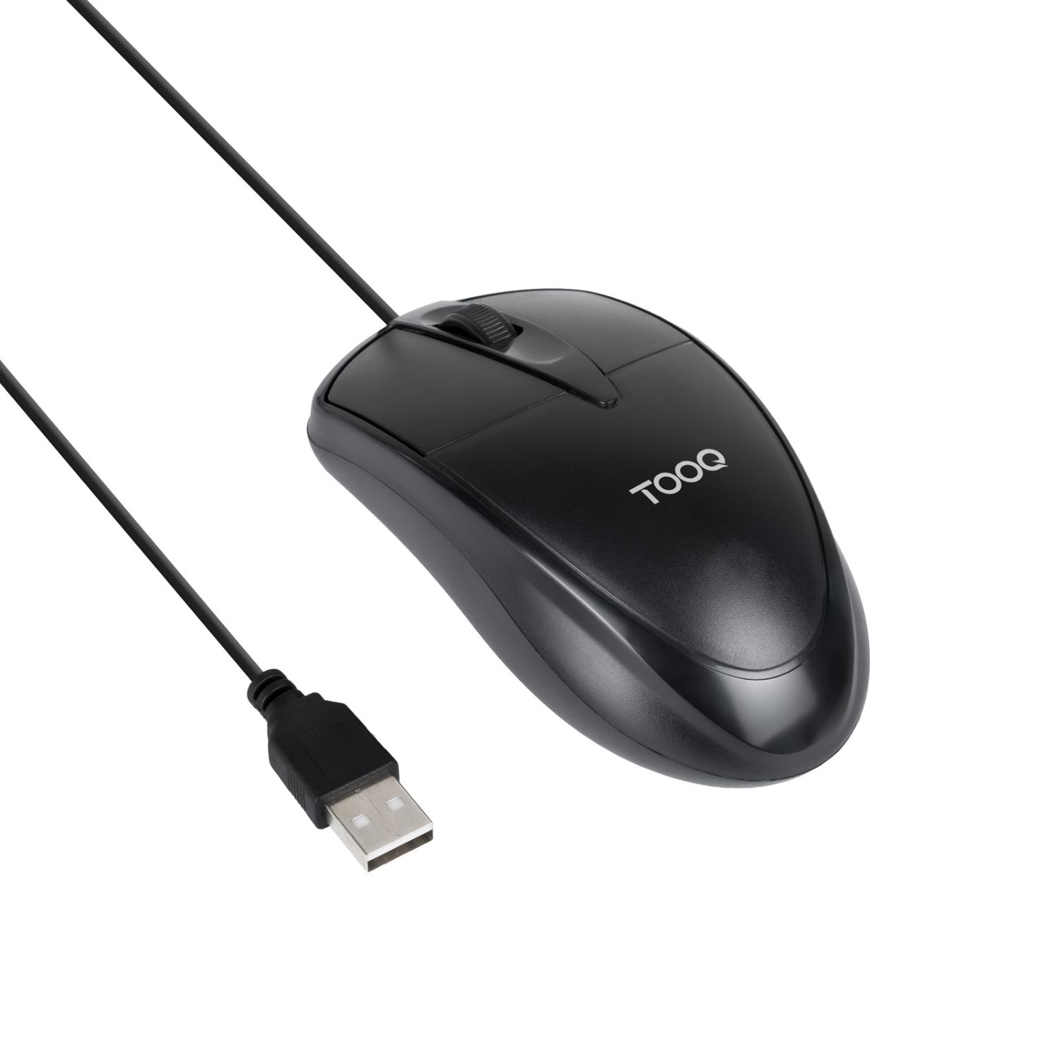 QM-1001-B - Rat�n TooQ Ambidextro �ptico USB-A 1000dpi Cable 1.3m Negro (TQM-1001-B)
