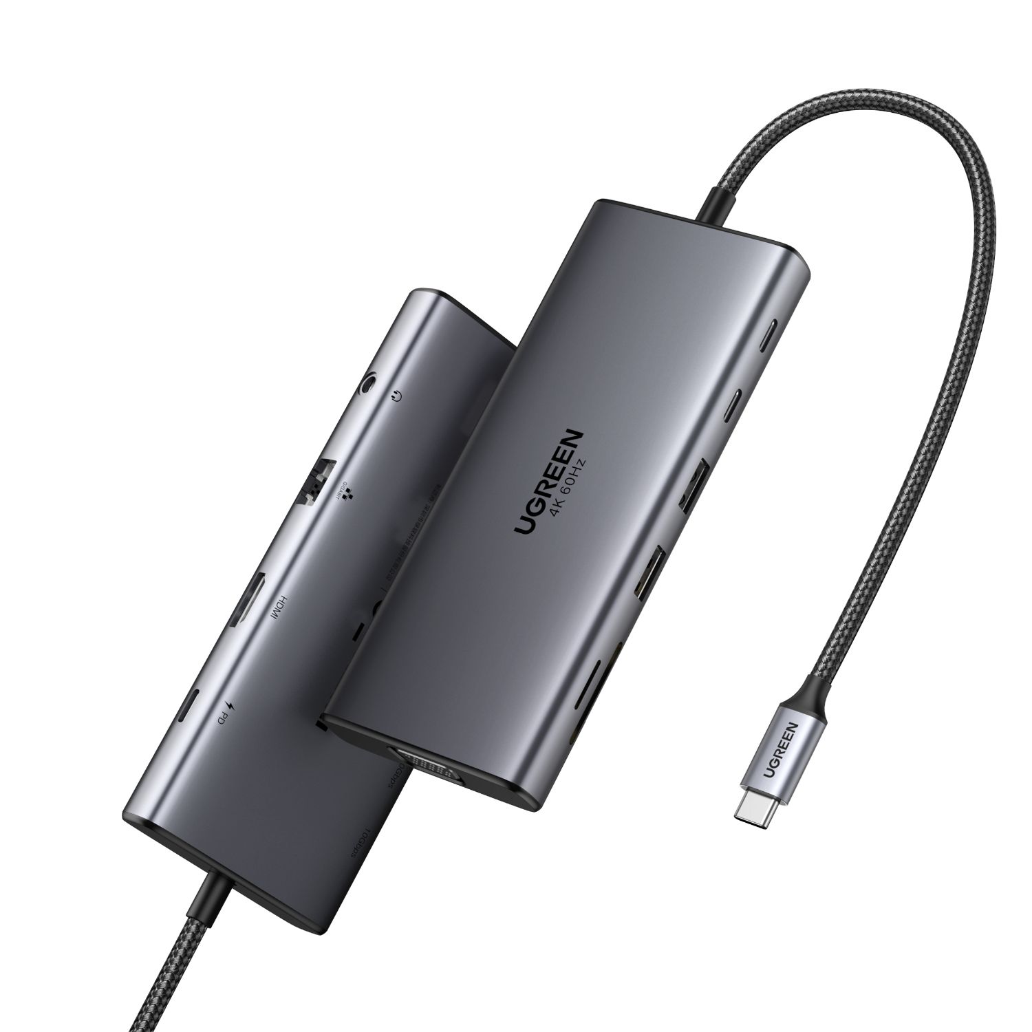 45520 - Hub Ugreen USB-C a 2xUSB-A/3xUSB-C/1xVGA/1xHDMI/1xRJ45/SD/TF Gris (45520)