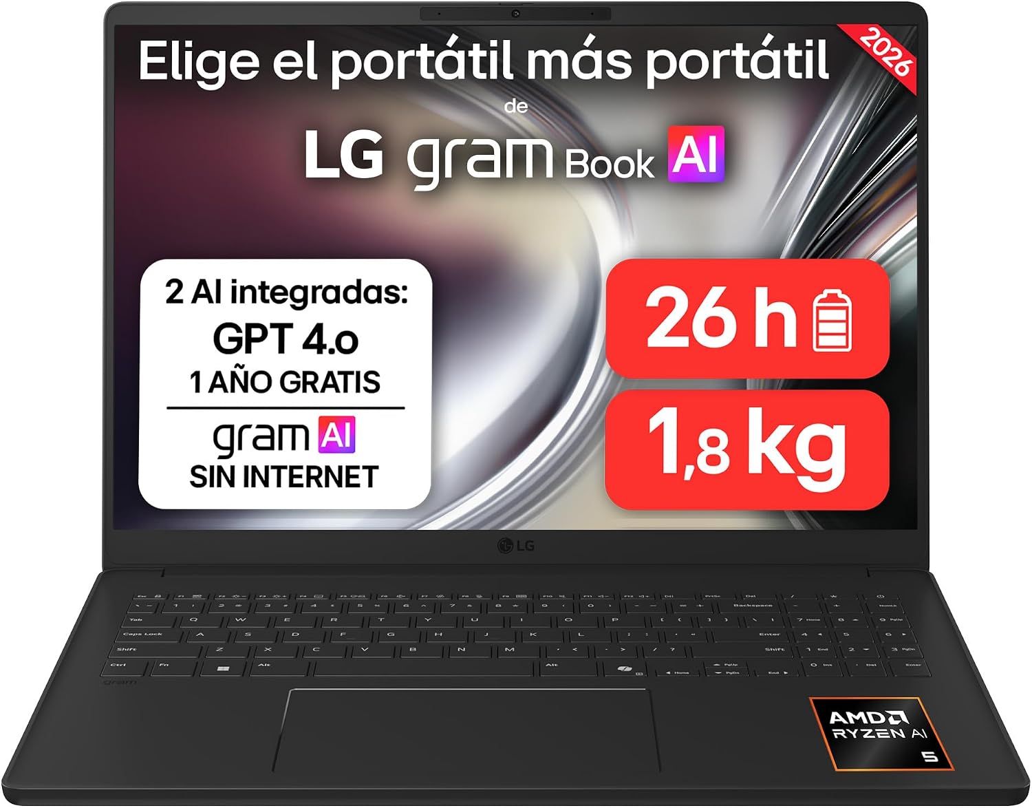 16UD55U-G.AX85BN - Port�til LG GramBook AMD Ryzen 7 32Gb 512Gb 16