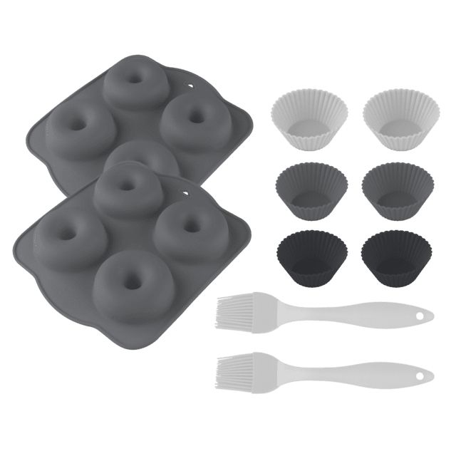 A01_EU01_101752 - Pack de Accesorios CECOTEC Cecofry SweetBake Moldes de Silicona para Magdalenas Pinceles de Silicona Compatible con Freidoras de Aire (A01_EU01_101752)