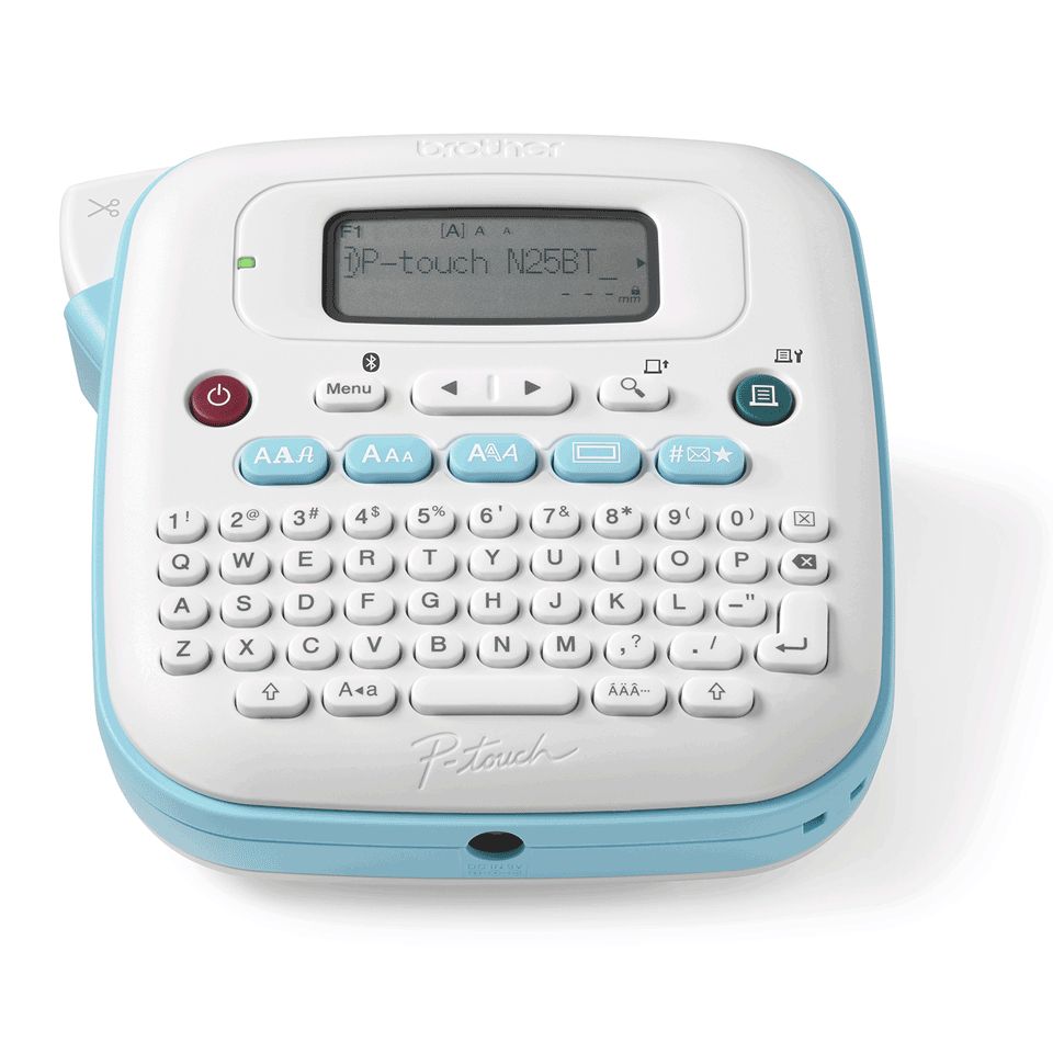 PTN25BTQL1 - Rotuladora Electr�nica Brother de Sobremesa Pantalla con Vista Previa Bluetooth Cinta 12mm Teclado QWERTY Cortador Manual Azul/Blanca (PTN25BTQL1)