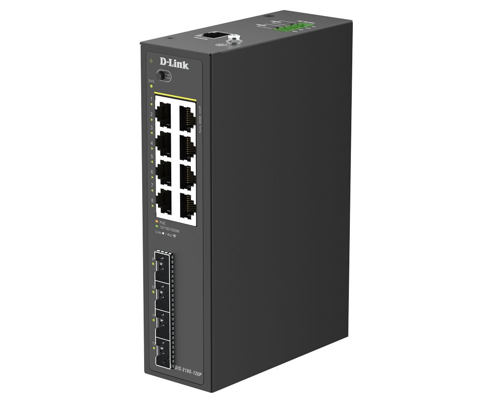 DIS-210G-12UP - Switch D-Link Gestionado L2/L3 8xRJ45 4xSFP Ethernet LAN GbE PoE++ Negro (DIS-210G-12UP)