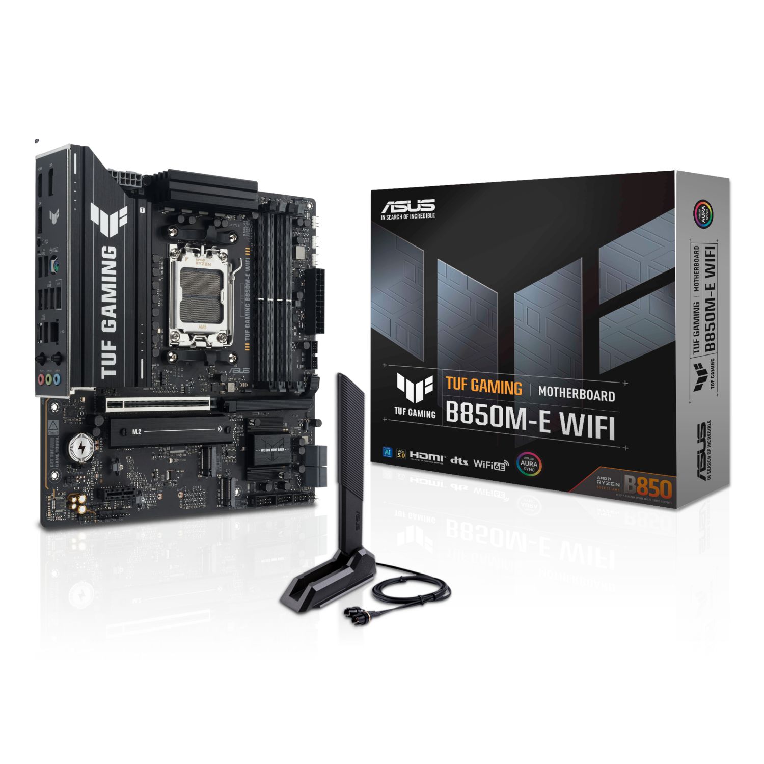 90MB1LS0-M0EAY0 - Placa base ASUS TUF GAMING B850M-E WIFI: (AM5) 4DDR5 M.2 SATA3 PCIe 4.0/5.0 USB DP HDMI RJ45 PS/2 mATX 7.1 WiFi 6E Bluetooth 5.3 Ethernet 2.5 GbE (90MB1LS0-M0EAY0)