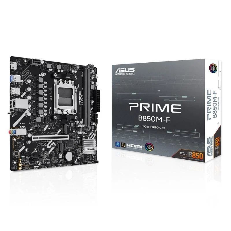 90MB1N90-M0EAY0 - Placa base ASUS PRIME B850M-F: (AM5) 2DDR5 M.2 SATA3 PCIe USB-A HDMI RJ45 mATX Ethernet GbE (90MB1N90-M0EAY0)