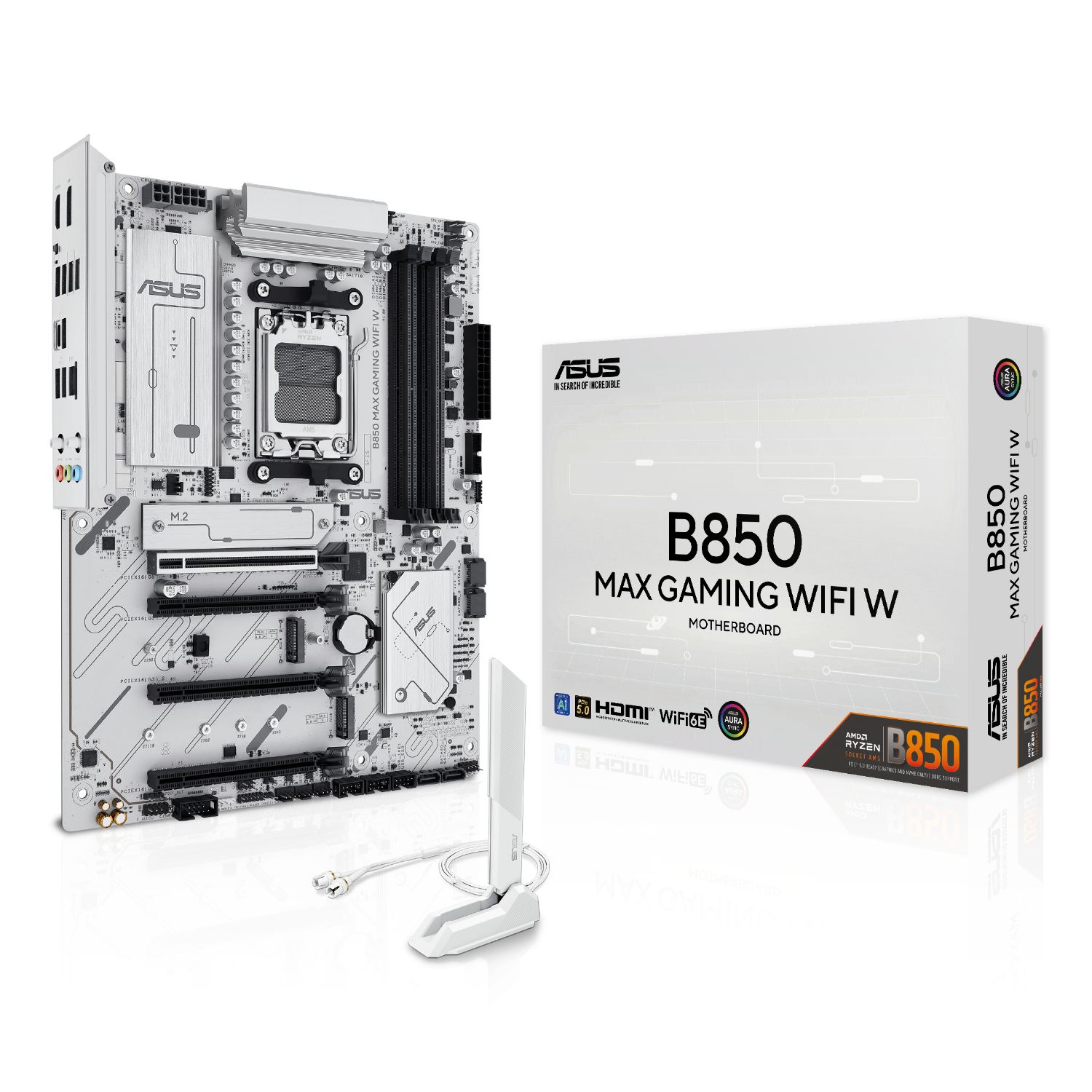 90MB1M10-M0EAY0 - Placa base ASUS B850 MAX GAMING WIFI W: (AM5) 4DDR5 M.2 SATA3 PCIe USB DP HDMI RJ45 ATX 7.1 WiFi 6E Bluetooth 5.3 Ethernet 2.5 GbE (90MB1M10-M0EAY0)