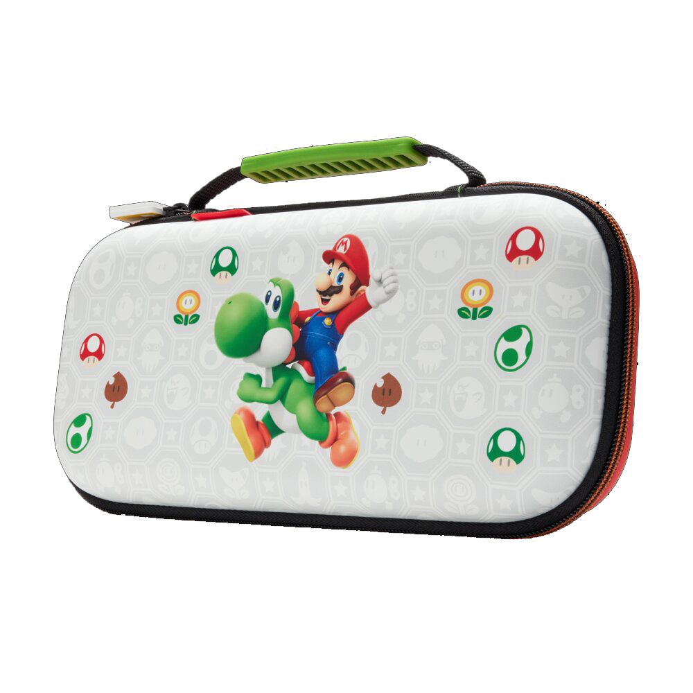nscs0573 - Funda protectora PowerA Protection Case para Nintendo Switch 2 Carcasa rigida Soporte de juego integrado Guardado para 9 tarjetas de juego y tarjetas microSD Bolsillo de malla Interior de felpa suave Asa de transporte(NSCS0573)