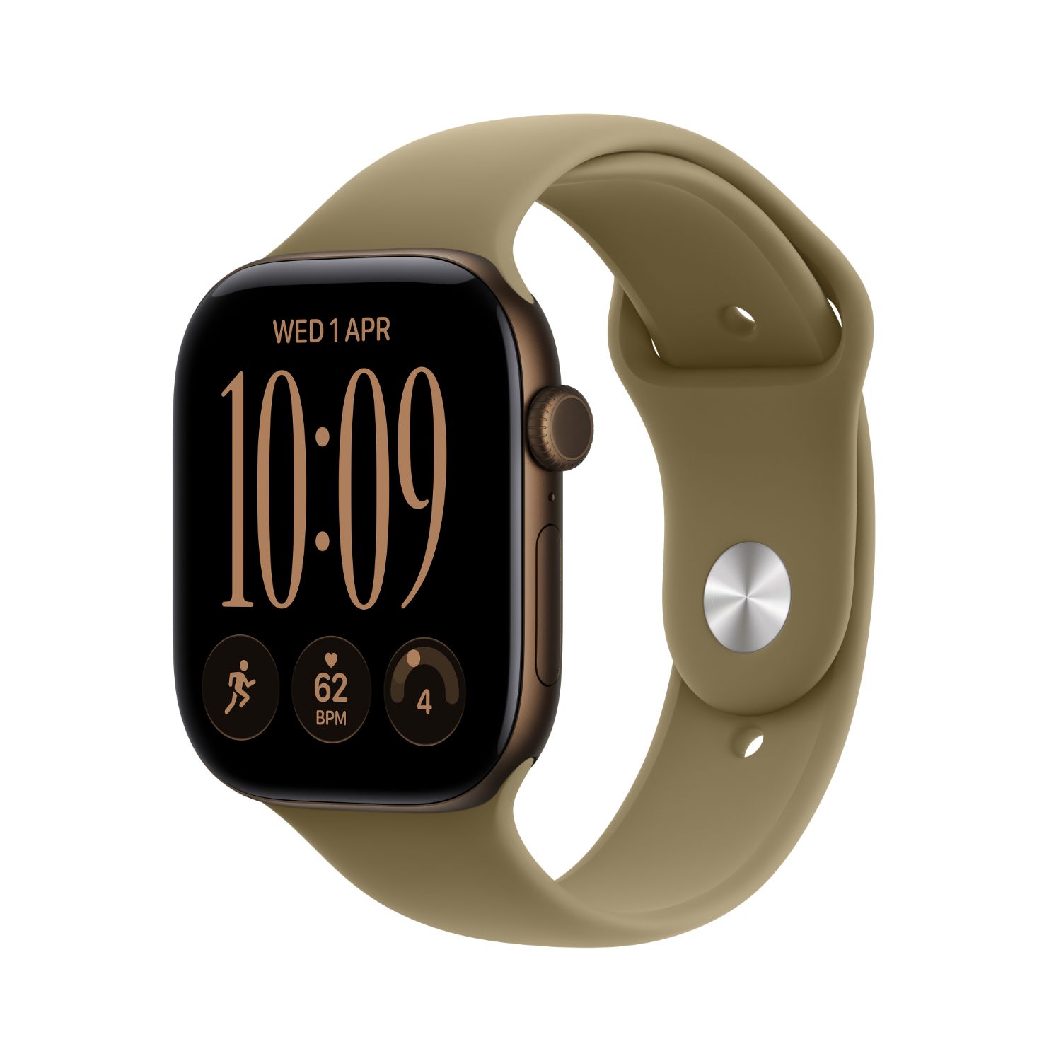 MJEF4QL/A - Smartwatch Apple Watch Serie 12 OLED Retina Digital 42mm Micr�fono/Altavoces Integrados 64Gb NFC WiFi 4 Bluetooth 5.3 GPS watchOS 27 Cuerpo Bronce Correa S/M Oliva (MJEF4QL/A)