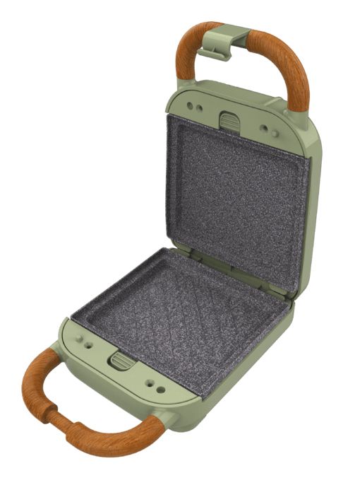 01305 - Sandwichera CECOTEC Rock'nToast Retro One 700W 3 Pares de Placas Desmontables (sandwiches, gofres, d�nuts) Asa de Tacto Fr�o Verde (01305)