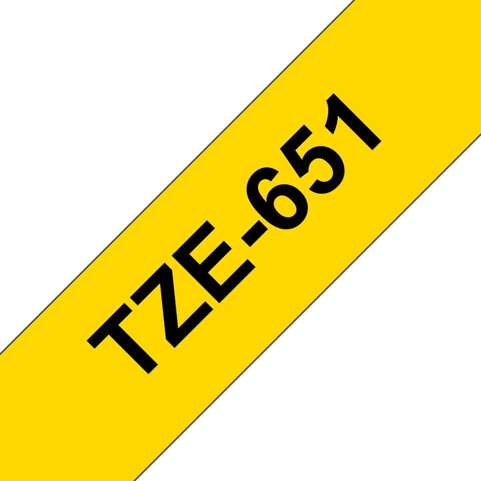 TZe-651 - Cinta Brother 24mm 8m Negro sobre Amarillo (TZe-651)