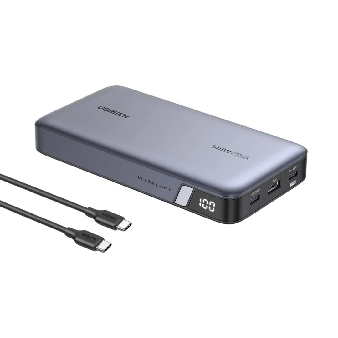 90597A - PowerBank Ugreen Nexode 145W 25000mAh 1xUSB-A 2xUSB-C Gris (90597A)