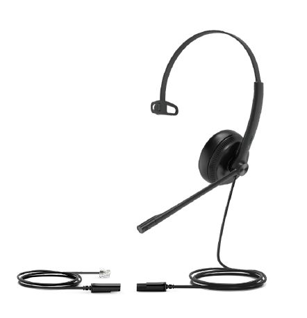 YHS34 MONO - Auricular + Micr�fono Yealink Supraural Monoaural Cable 0.9m Negro (YHS34 MONO)
