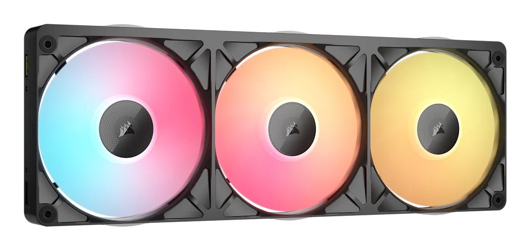 CO-9051059-WW - Kit 3 ventiladores para PC Corsair iCUE LINK RX360 II Unified Frame RGB 360mm Control PWM Velocidad de 400 a 2100 RPM. Negro (CO-9051059-WW)